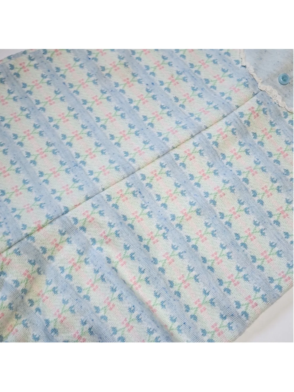 Vintage 70s 80s Health-tex Pointelle Thermal Sleeper One-Piece Sz 18M Made n USA